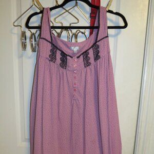 4X Secret Treasures Pink w/Black Polka Dot Midi Night gown